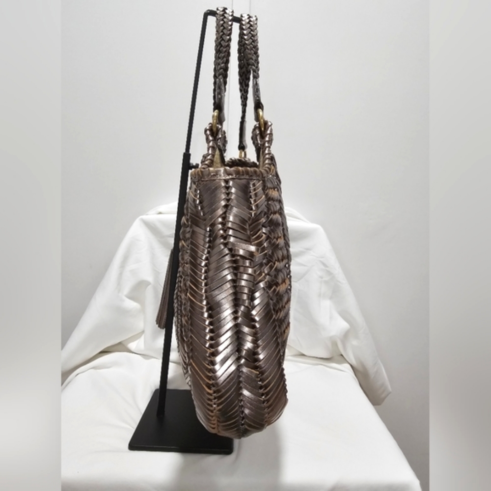 Anya Hindmarch Metallic Woven-Leather Bag - Picture 5 of 16